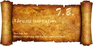 Tárczy Bertalan névjegykártya