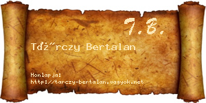 Tárczy Bertalan névjegykártya