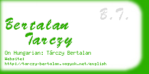 bertalan tarczy business card